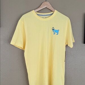 GOAT USA T-Shirt Mens Small‎ Yellow NWT Graphic Logo Short Sleeve Crewneck Tee